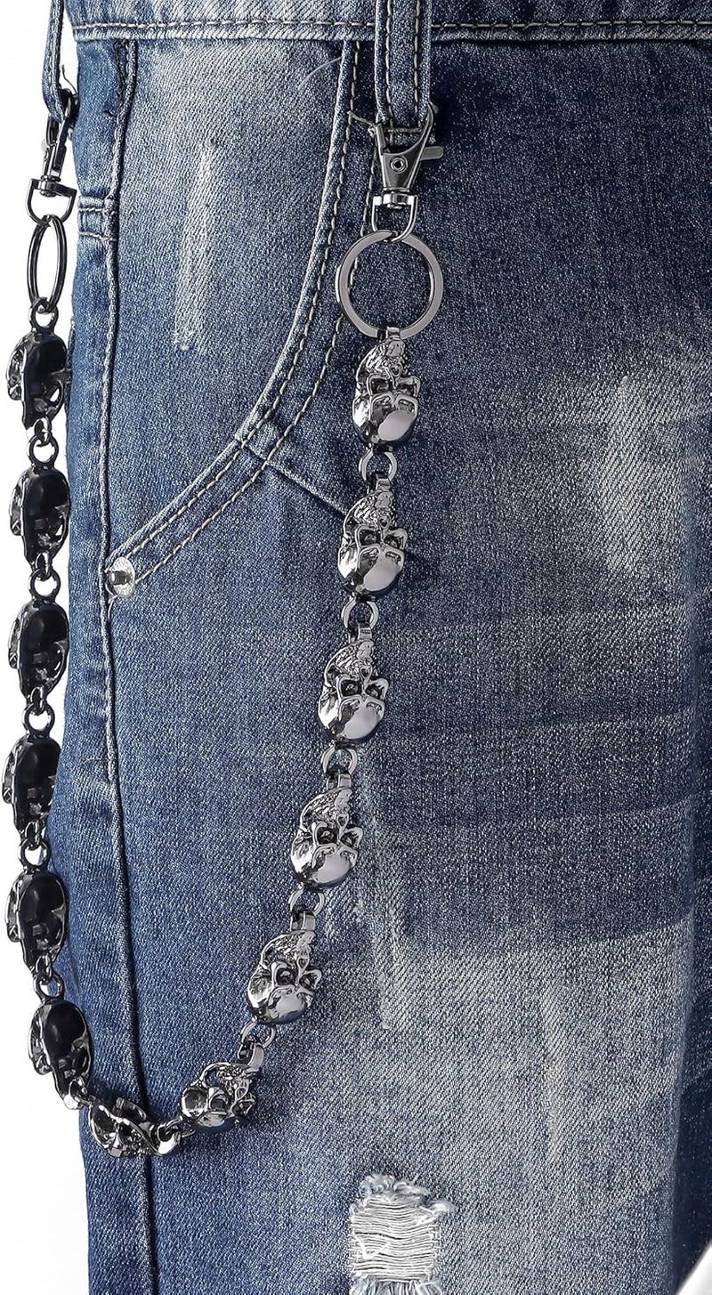 Jongdari Skull Wallet Chains Pants Pocket Belt Chain for Men Women, Heavy Metal Punk Goth Pant Trousers Accessories - Image 2